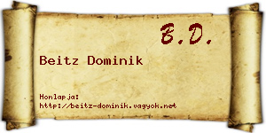 Beitz Dominik névjegykártya